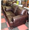 Image 1 : ESTATE BROWN LEATHER NAILHEAD SOFA &