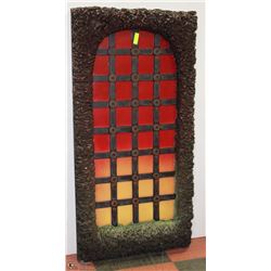 TEXTURED WINDOW WITH BARS PAINTING 30"X60"