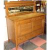 Image 1 : VINTAGE OAK SIDEBOARD WITH MIRROR