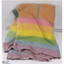 VINTAGE RAINBOW (GAY LESBIAN PRIDE) WOOL BLANKET