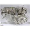 Image 1 : 4 SILVER PLATED STAINLESS STEEL SERVINGWARE PIECES
