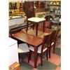 Image 2 : WOOD TABLE WITH 5 CHAIRS