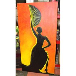 ACRYLIC FLAMENCO DANCING WOMAN PAINTING30"X60"