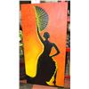 Image 1 : ACRYLIC FLAMENCO DANCING WOMAN PAINTING30"X60"