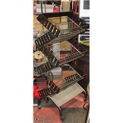 ROLLING METAL DISPLAY CART