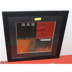 FRAMED ABSTRACT PICTURE 27"X27"
