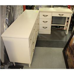 WOOD WHITE 9-DRAWER DRESSER