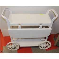 ROLLING UTILITY/SERVICE CART WITH DROP LEAF