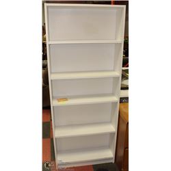 WHITE 5 SHELF BOOKCASE