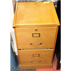 OAK 2 DRAWER FILE CABINET
