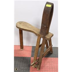 ANTIQUE LEATHER WORKING BENCH