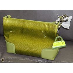 NEW GREEN SNAKESKIN PURSE WITH REMOVABLE