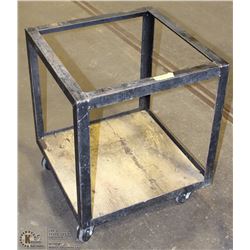 OPEN CENTER METAL TABLE ON WHEELS