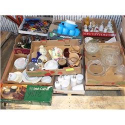 PALLET OF COLLECTIBLES, POTTERY, SERVEWARE