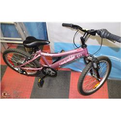 18" PINK RALEIGH ROCK 6 SPEED BIKE WITH FRONT