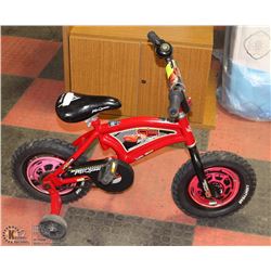 KIDS MCQUEEN BIKE AND TRAINING WHEELS AND NEW