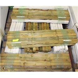 77 NEW  TREATED WOOD SPINDLES SOME ARE PRIMED