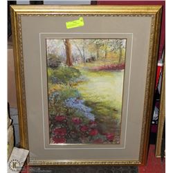 20 X 27 WATER COLOR PRINT FRAMED & MATTED