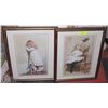 Image 1 : PAIR OF LITTLE GIRLS PRINTS, FRAMED & MATTED