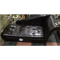 NEW BROWN LEATHERETTE CHAISE LOUNGE CHAIR