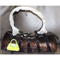 NEW BROWN SNAKESKIN STYLE METAL RING