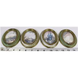 VINTAGE MADE IN ITALY 2 SETS OVAL PICTURES BY