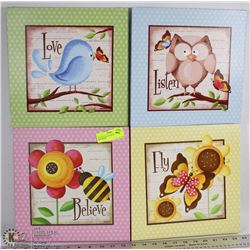 SET OF 4 CANVAS PICTURES FOR KIDS ROOM