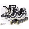 Image 1 : 1 PAIR ROLLER BLADES SIZE 7 & 1 PAIR OF HOCKEY