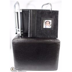 OTTOMAN SOLD WITH MAGAZINE RACK