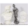 Image 1 : LOT OF 3 DECORATIVE BUSTS