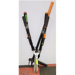 LOT OF FISKARS: INLC HEDGE TRIMMERS, RATCHET DRIVE