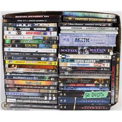 LOT OF 50 ASSORTED  DVDS