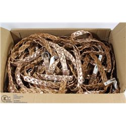 BOX OF BRAIDED LEATHER LADIES BELTS