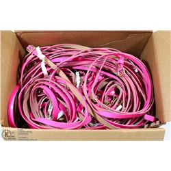 BOX OF LADIES DRESS BELTS - PINK
