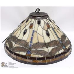 TIFFANY STYLE DRAGON FLY HANGING LAMP 17"D