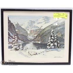 FRAMED 1980 MEREDITH EVANS LAKE LOUISE PRINT