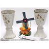 Image 1 : SET OF 2 MATCHING POTTERY MUGS AND NEW WINDMILL