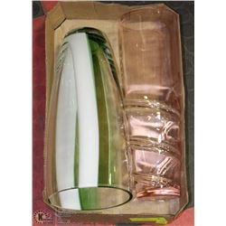 2 BLOWN GLASS VASES