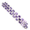 Image 1 : Natural Oval Intense Purple Amethyst Bracelet