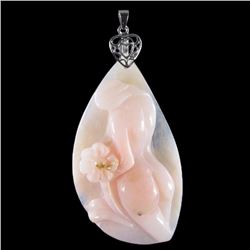 Natural Stone Opal Hand carved Pendant