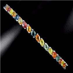 Natural Fancy Marquise Multi Color Sapphire Bracelet