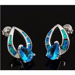 Stunning Opal & Natural Swiss Topaz Earrings