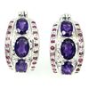 Image 1 : Natural  Intense Purple Amethyst Ruby Earrings