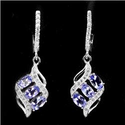 Natural  Blue Violet Tanzanite Earrings