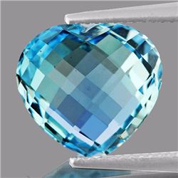 Natural Sky Blue Heart Double Checker Topaz  9.40 Cts