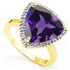 Image 1 : Natural Amethyst & Diamond Ring