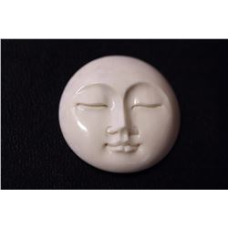 Hand Carved Peaceful Moon Pendant