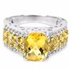 Image 1 : ORANGISH YELLOW CITRINE & WHITE TOPAZ RING