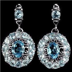 Natural Sky & Swiss Topaz Earrings