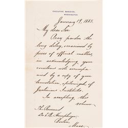 1885 President CHESTER A. ARTHUR 4 Page Letter On Executive Mansion Letterhead